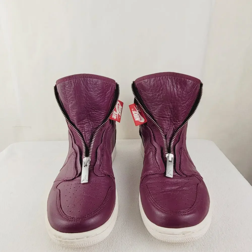 Air Jordan retro 1 high Bordeaux purple zip up sneaker size 9 women Sneakerhead